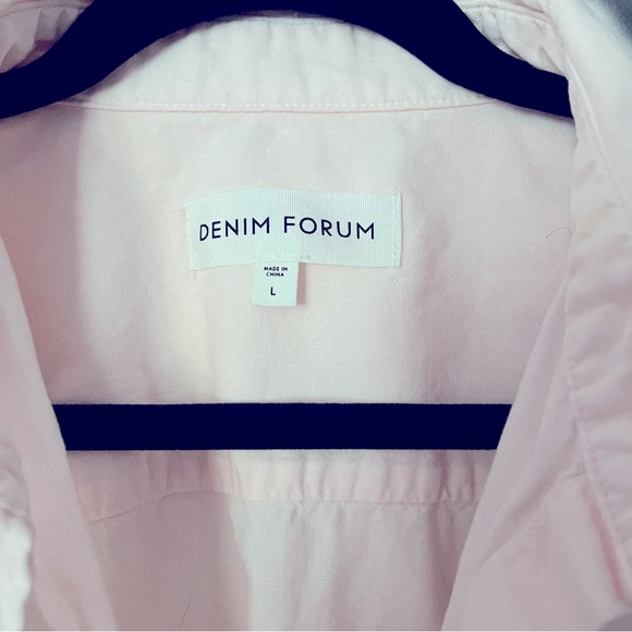 Denim Forum -Aritzia pink short sleeve shirt size large - Picture 2 of 2